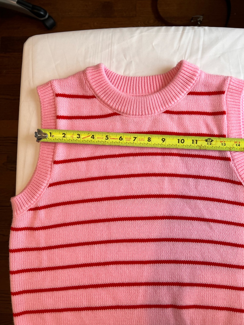 ASOS Pink and Red Striped Sleeveless Sweater - Picture 6 of 7